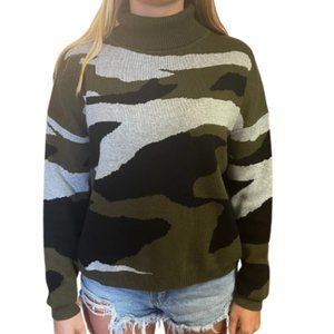 KARLIE Camo Turtleneck Sweater